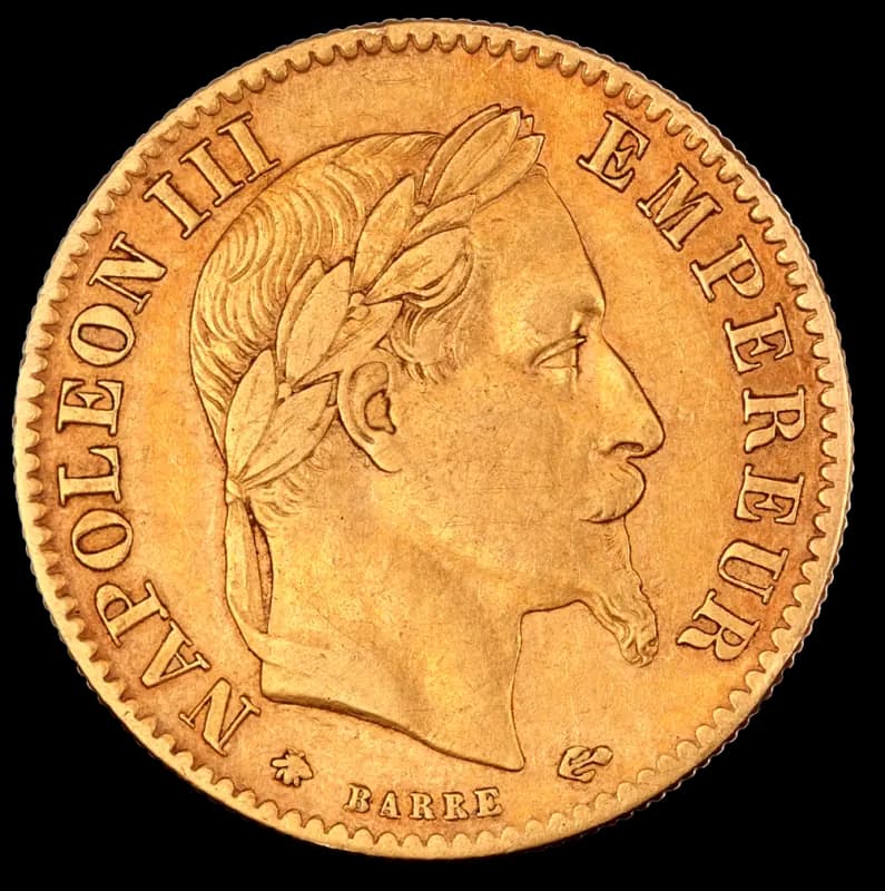 10 French Francs Napoleon III with Coronary | Gold | 1854-1869