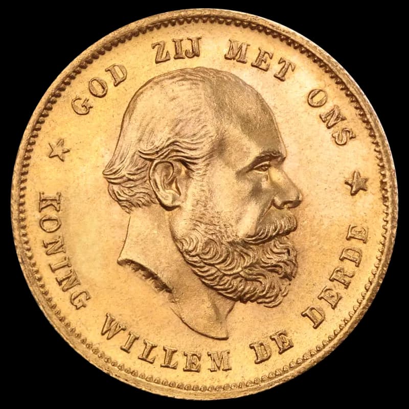 10 Dutch Guilders Willem III | Gold | 1875-1889