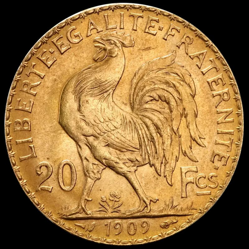 20 French Francs Marianne Rooster Gold Coin | 1899-1914