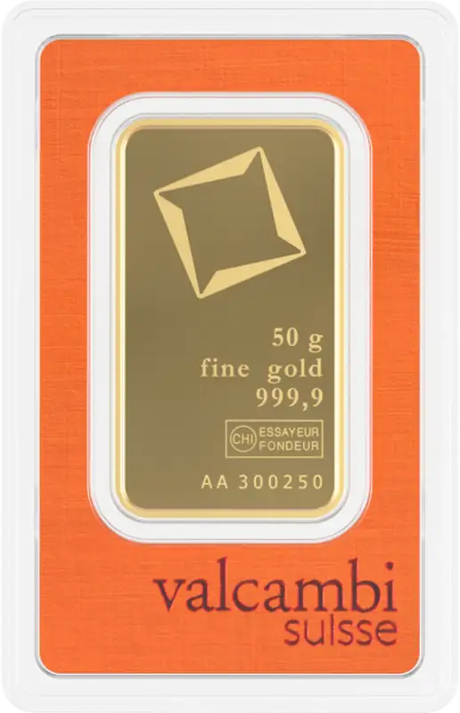 50g Gold Bar | Valcambi | Minted